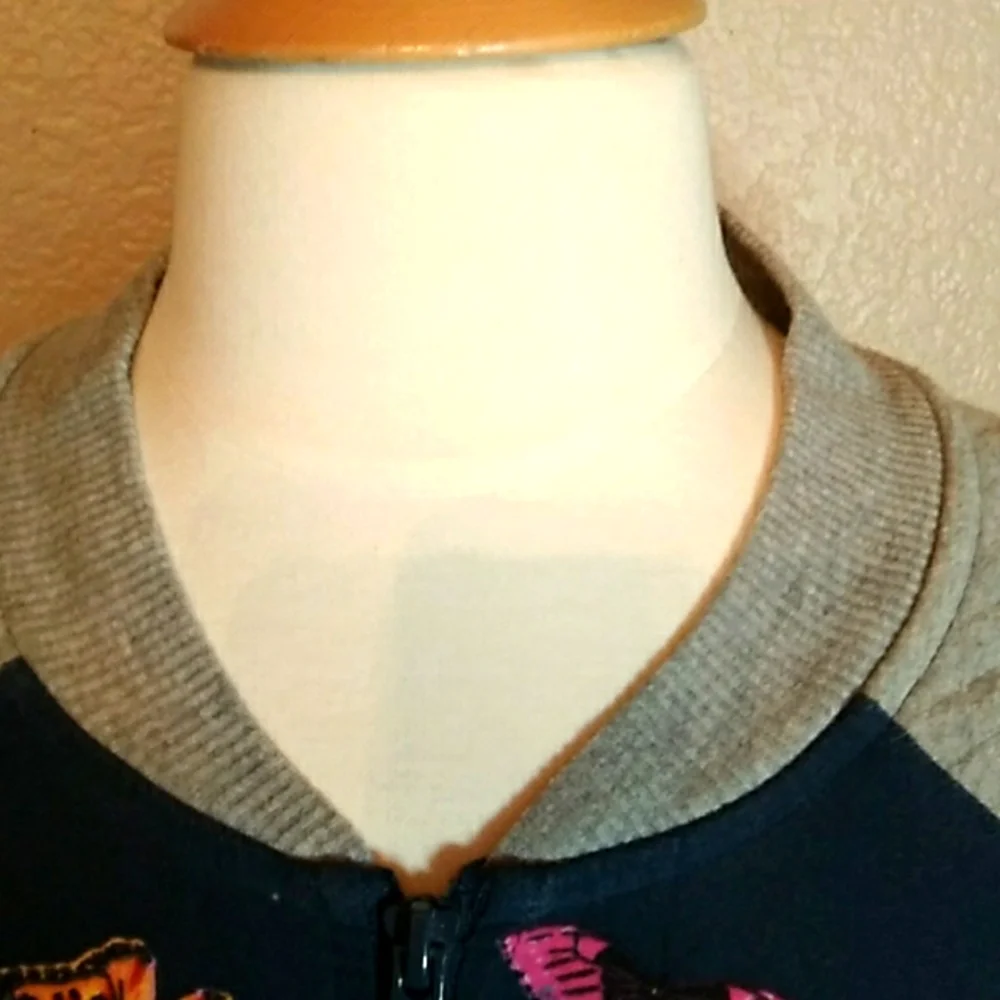 Wonder Nation Girls XL Butterfly Zipper Sweater - Picture 5 of 13
